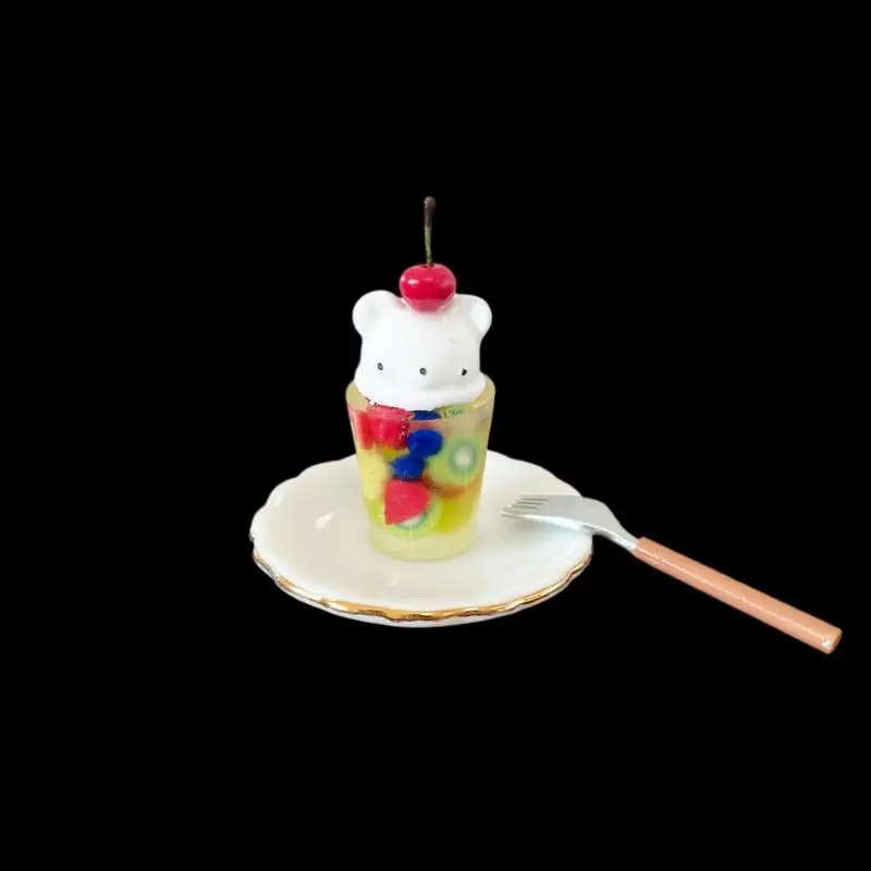 ของเล่นเด็ก 1 ชิ้น 1:12 1:6 บ้านตุ๊กตาจิ๋ว ช็อกโกแลตหวาน หมี ผลไม้ โซดา แก้ว ชุดครัวของเล่น