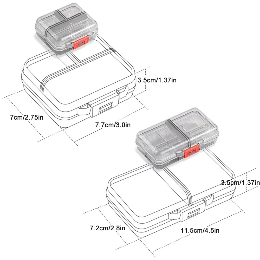

1PCS Travel Pill Organizer Large Portable Medication 7/8 Compartment Pill Box, Vitamin Travel Case Pill Holder