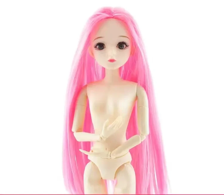 BJD Doll 30cm 20 Movable Jointe Dolls 3D Eyes Bjd Doll for Girls Toys Long Wig Female Body Fashion Christmas Gift