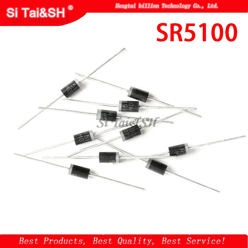 20PCS schottky diode SR5100 5A/ 100V DO -27 SB5100