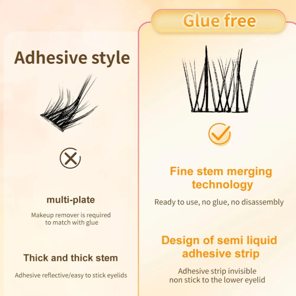 Segmented Individual Eyelashes Large Capacity Sunflower Camellia L Curl False Eyelashes Oblique Winged Long Lasting