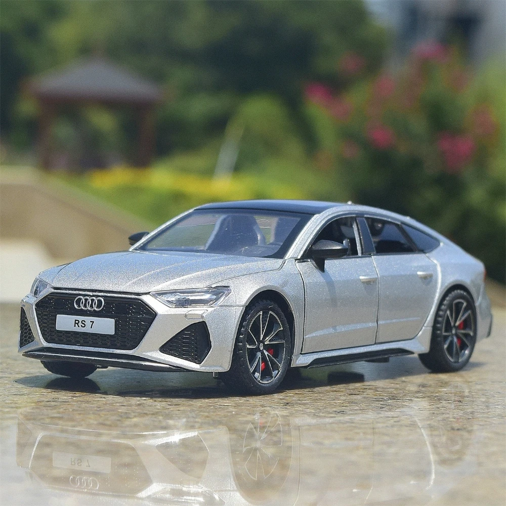 مقياس 1:32 RS7 A8 نماذج مصنوعة من خليط معدني ألعاب سيارات عجلة التراجع موسيقى الضوء 6 أبواب مفتوحة مركبات مصغرة هدايا للأطفال والكبار #1