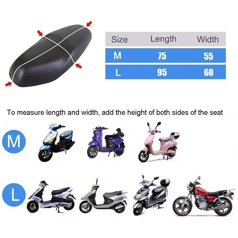 Universal Stretchable Leather Motorcycle Seat Covers Waterproof Dustproof Rainproof Motorbike Cushion Seat Protector Cover