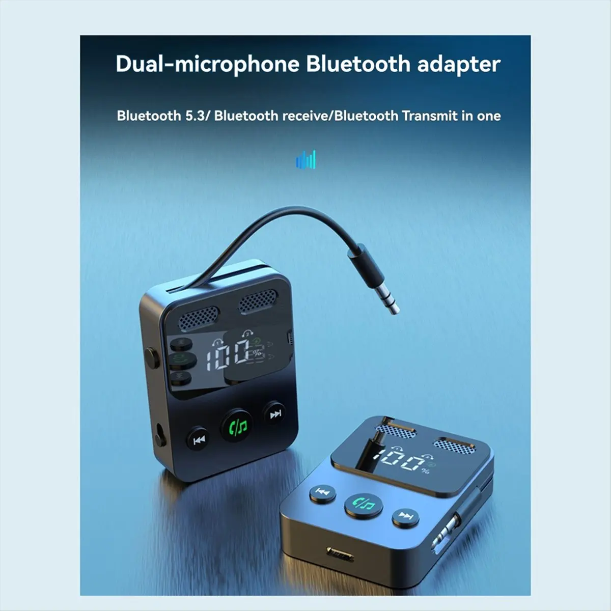 (A26M) Wireless Audio Bluetooth 5.3 Adapter Transmitter Receiver for Car Music Headphone Speaker Wireless TV PC Adapter 3.5mm