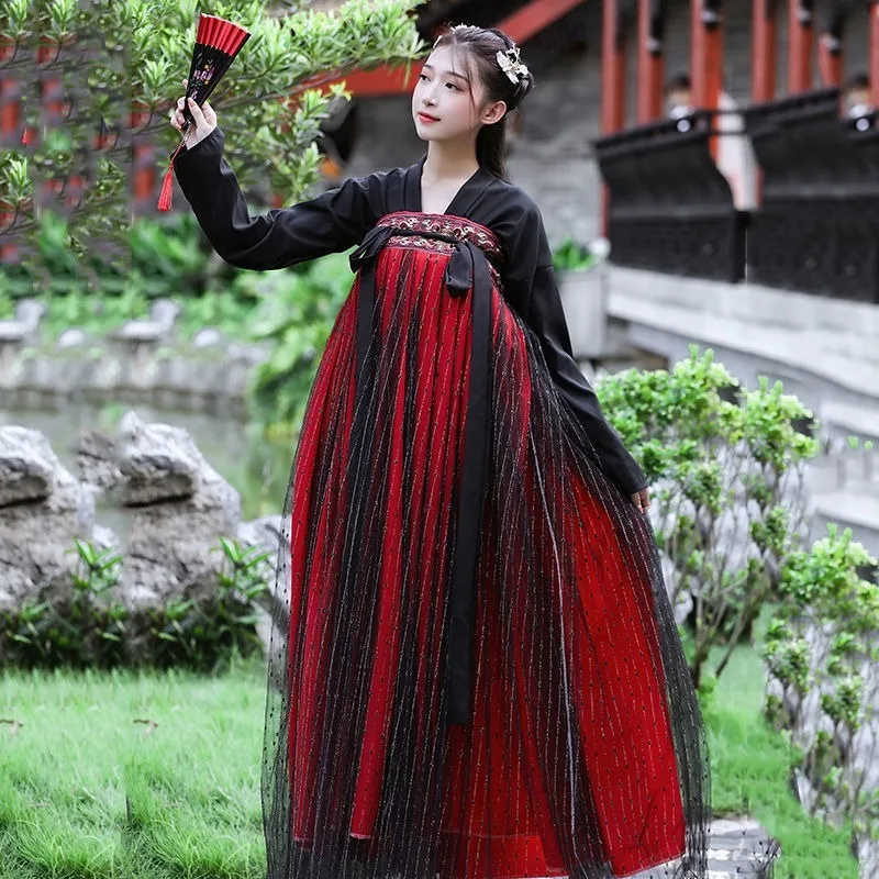 Traditional Chinese Vintage Hanfu Dress Women Elegant Tang Dynasty Stage Dance Dress Carnival Female Sweet Cosplay Princess Sets