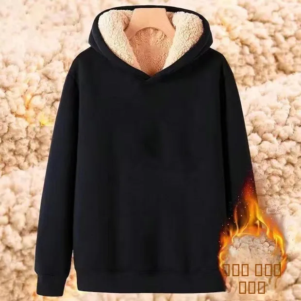 

Мужская утепленная толстовка с капюшоном на флисовой подкладке, свободного кроя, из чистого хлопка, больших размеров, с цветными эластичными манжетами, теплая верхняя одежда/куртка