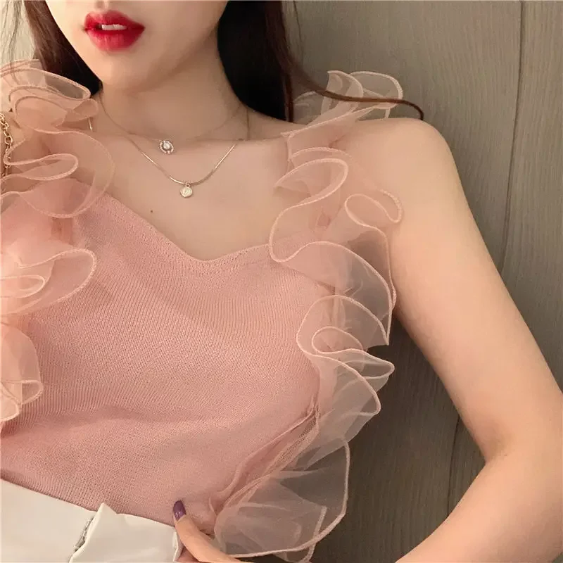 Women Corset Tops Camisole Women's Summer Stitching Sexy Short Vest Tank Camis Crop Top For Women