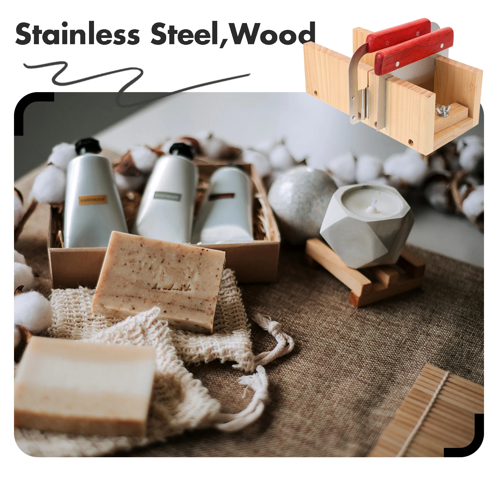 

Wooden Soap Cutter Mold H made Cutting Tool Red Log Slicer Molds for Making Cutters Soap Supplies Multi Functional DIY