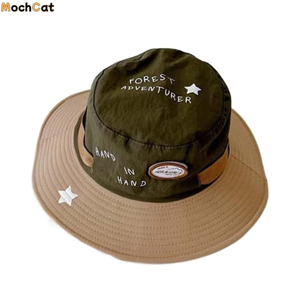 

Thin Breathable Children Fisherman Hat Contrast Color Korean Style Kids Bucket Cap Anti-UV Soft Quick-dry Sun Hat Daily