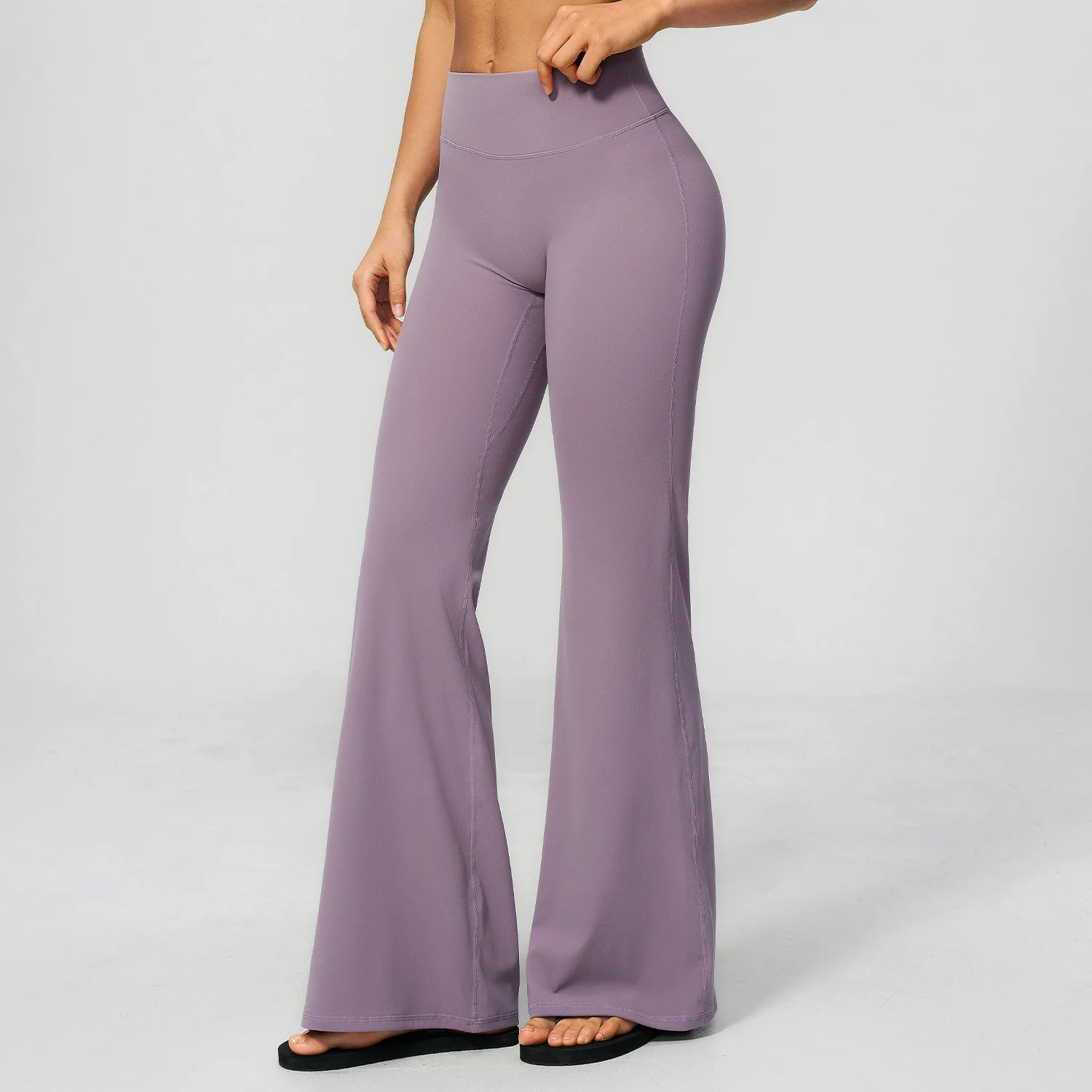 Premium Women's High Waist Flare Yoga Pants Tummy Control Bootcut Leggings with Contour Seam Wide Leg Lounge Trousers Soft Stret