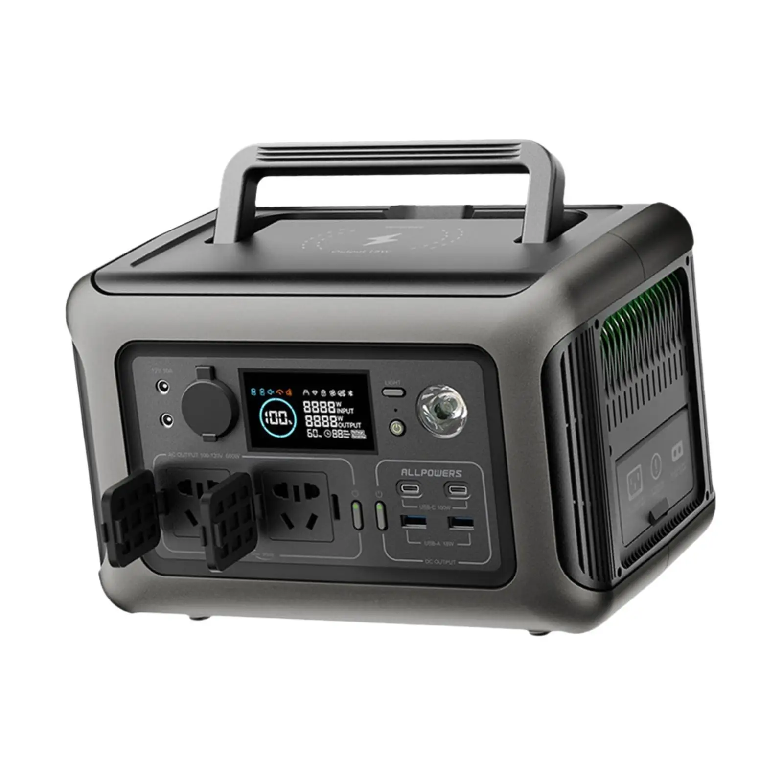 Portable Power Station Smart Display Generator Mini Energy Storage Battery Emergency Backup Power Supply for Lawn Hiking Camping