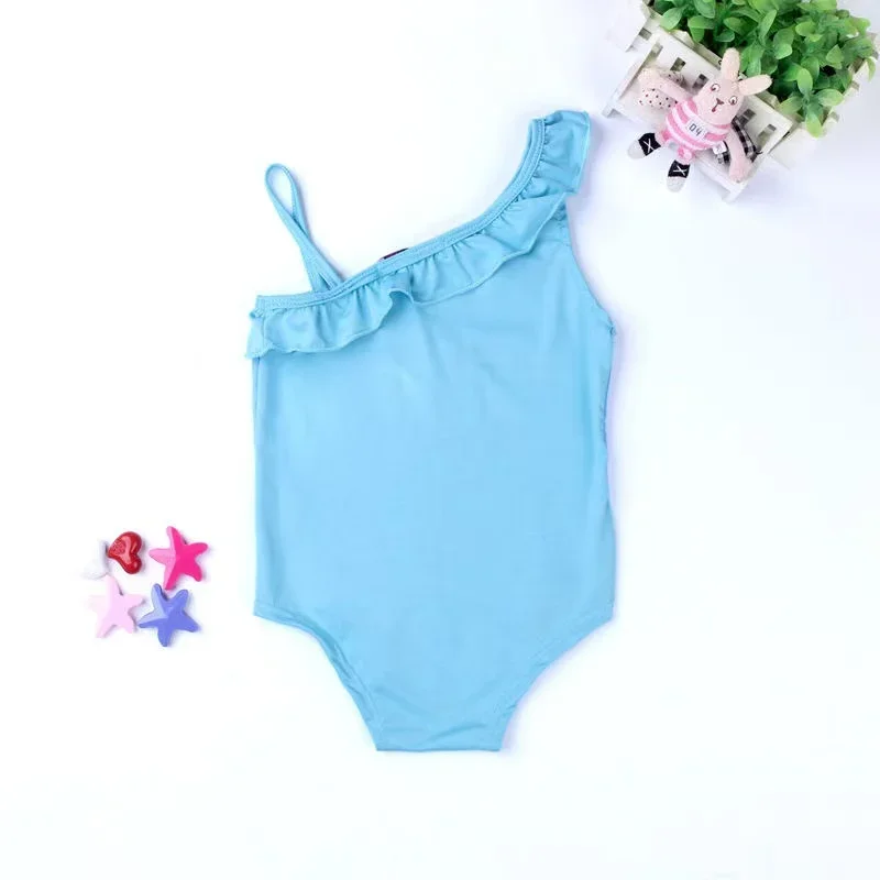 طفل رضيع فتاة ملابس السباحة الكرتون المجمدة إلسا طباعة قطعة واحدة داخلية ملابس فتاة ملابس السباحة طفل ملابس الشاطئ ثوب السباحة #6