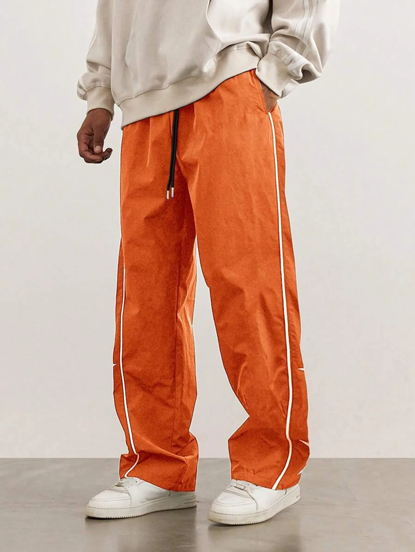 

Men's Embroidered Star Joggers Retro Tapered Pants Contrast Stripes Drawstring Waist for Streetwear Casual Urban Athleisure