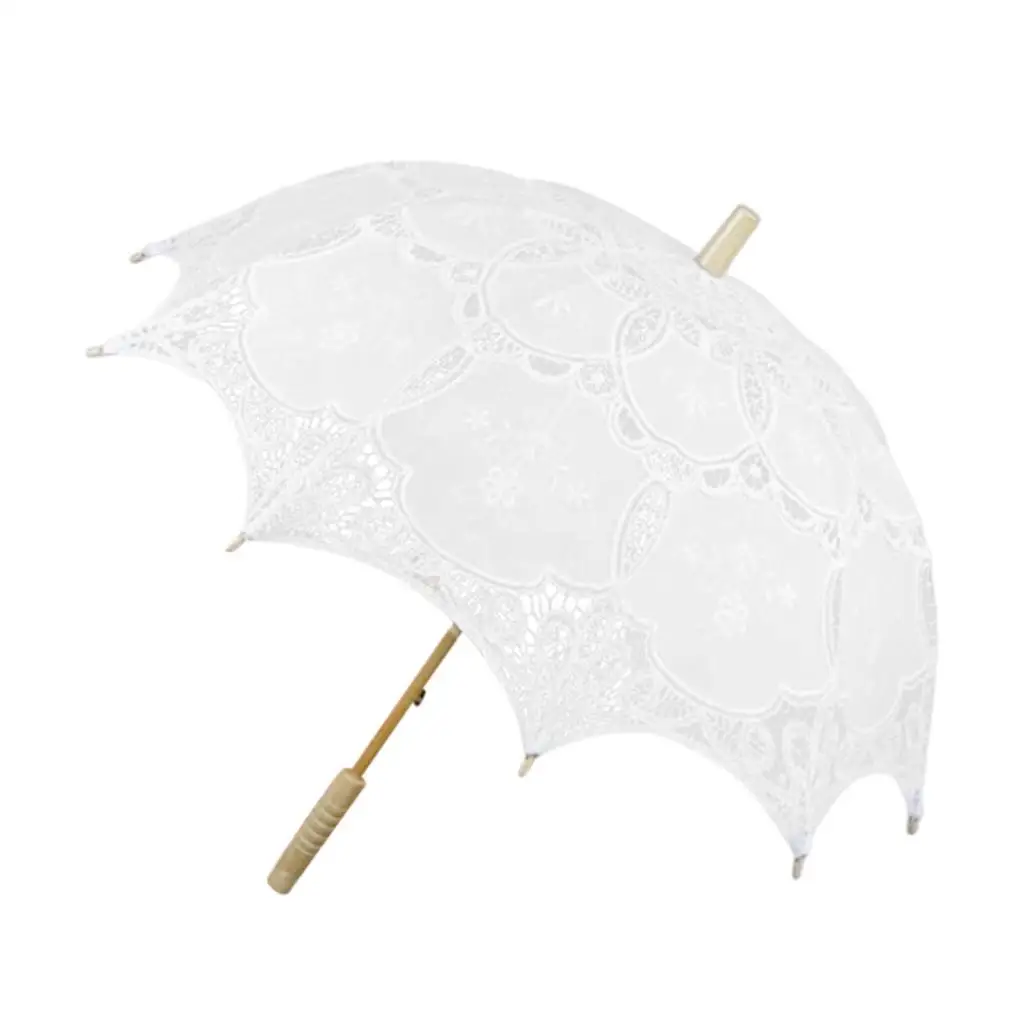 Lace Umbrella Alloy Frame Stylish Sun Protection for Prom Halloween Tea Party