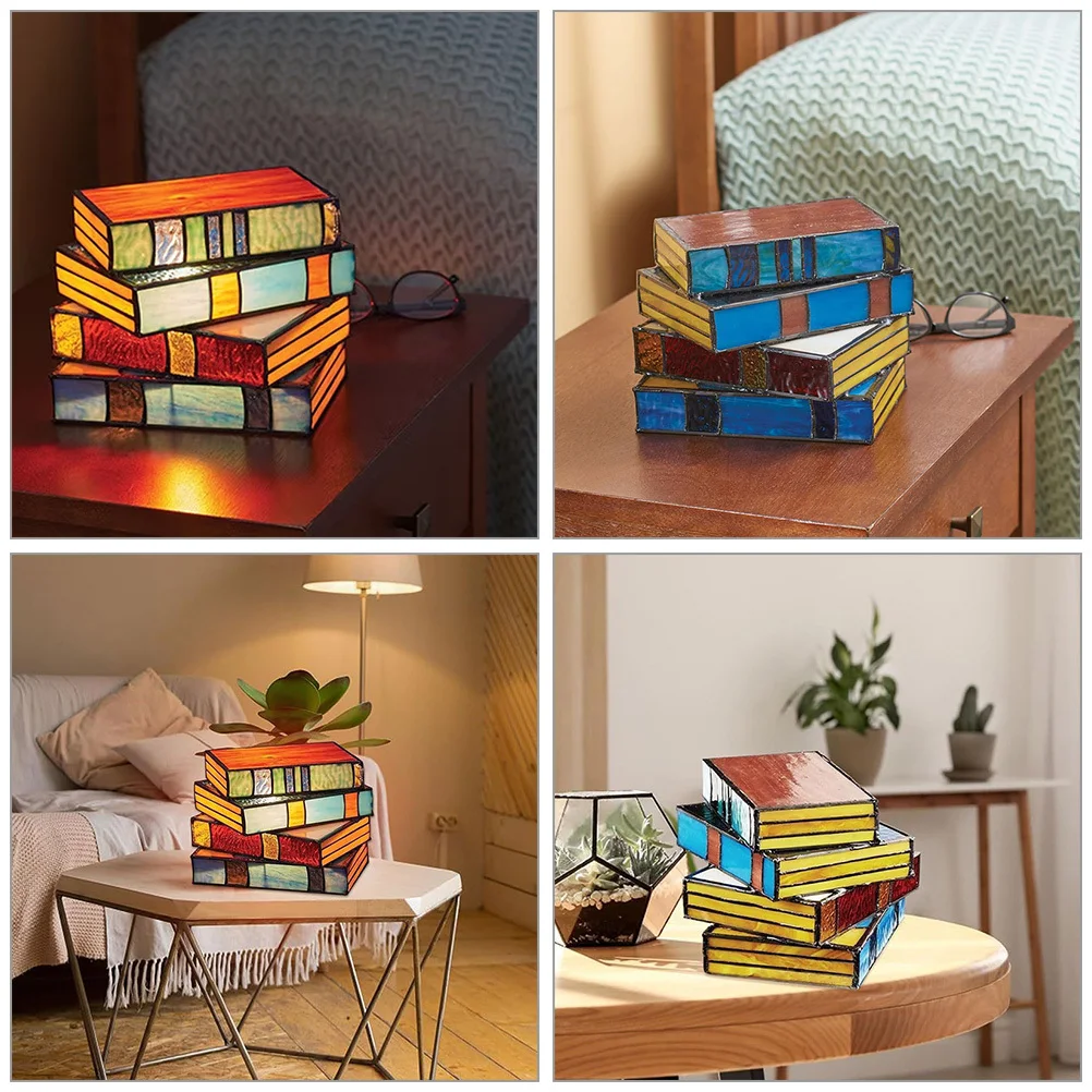 

Настольная лампа в виде стопореных книг, винтажная прикроватная лампа для спальни, светильник для стола (лампа в комплект не входит)