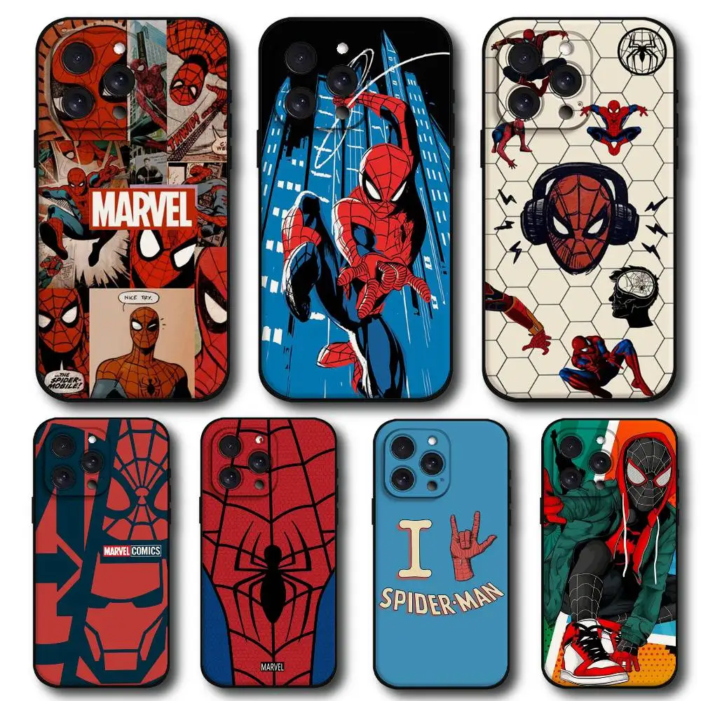 

Чехол для телефона M-Marvel S-Spider-Man для iPhone 17 15 Pro Max 14 Pro 12 11 13 Mini X XR XS 16 Plus SE, задняя крышка
