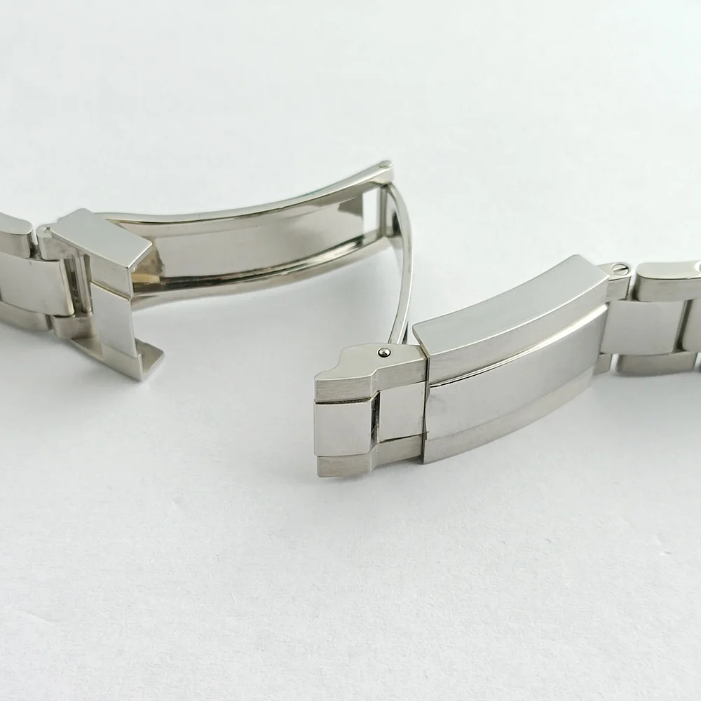 Cinturino in acciaio inossidabile da 20mm cinturino medio lucido regolabile VK63 cinturino in oro rosa nero argento