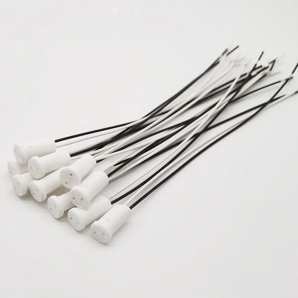 High Quality Wire Connector Lamp Holder G4 Socket Plug Ceramic Head Bulb Base 10cm Lamp Socket for Halogen lamp