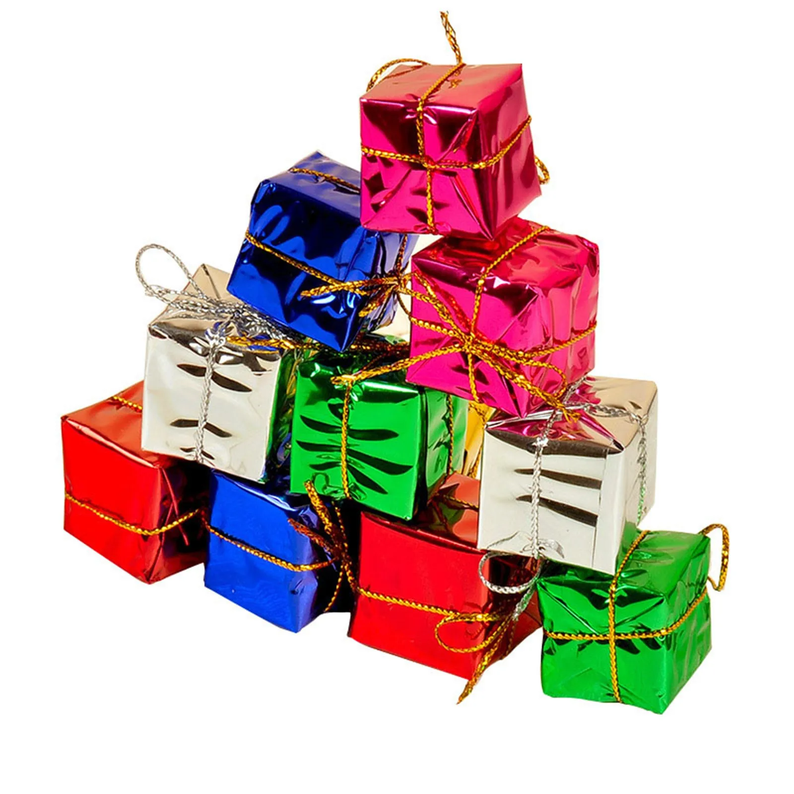 12 قطعة صندوق زينة عيد الميلاد ملون صغير هدية حزمة صندوق شجرة عيد الميلاد لوازم الديكور قلادة صغيرة هدية المهرجان