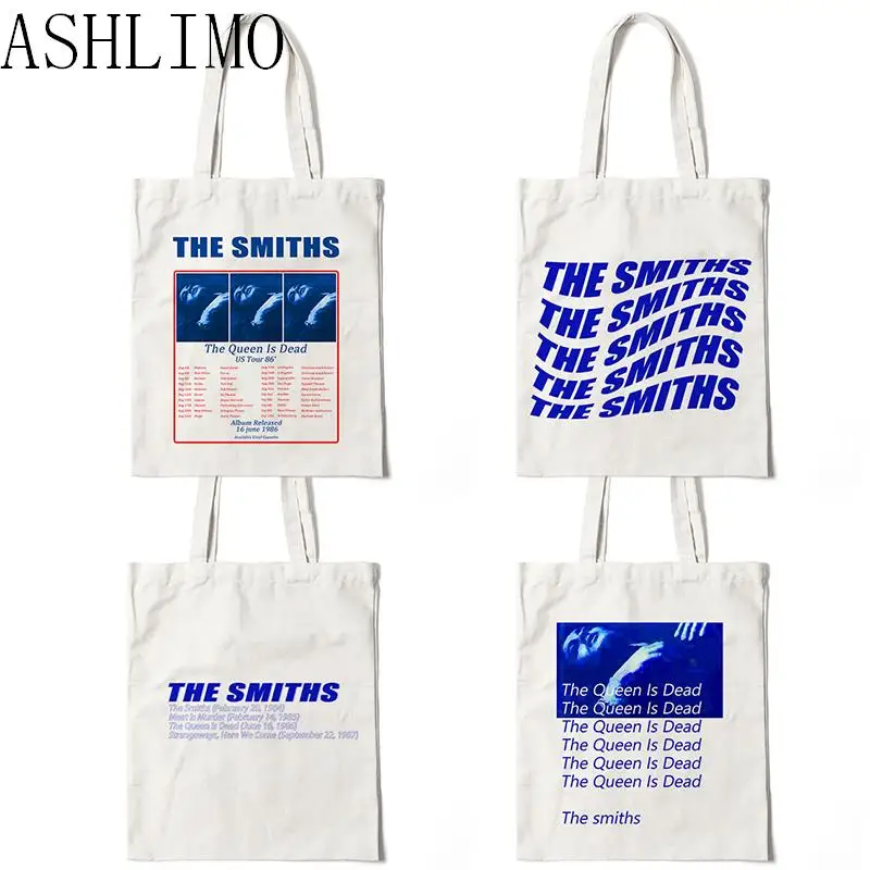 The Smiths Vintage Tote Bag The Queen Is Dead Tote Bag Canvas Shopper Retro Bags For Women College ​Large Capacity ​Harajuku Bag