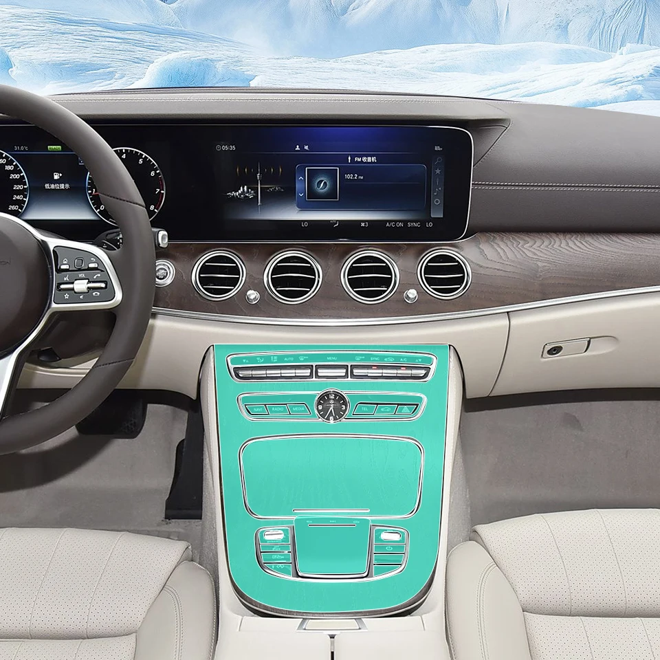 

Для Benz Class-E W213 2019-2020 предварительно вырезанная наклейка для салона автомобиля PPF, защитная пленка для краски, панель шестерни из ТПУ, наклейка против царапин