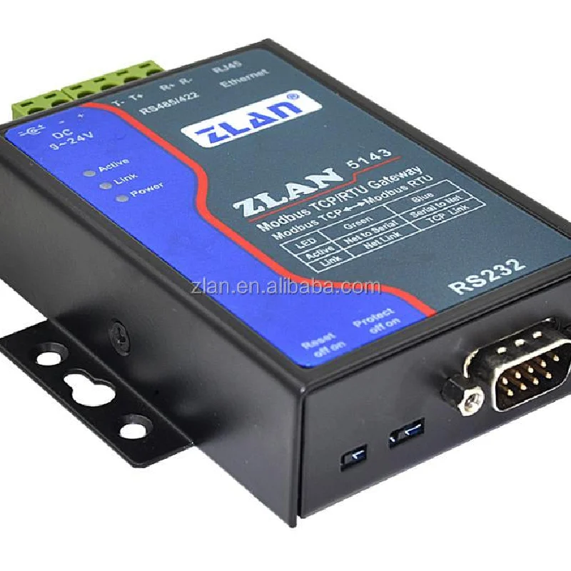 ZLAN5143 Modbus RTU TCP Gateway MQTT JSON RS232 RS485 RS422 to Ethernet port