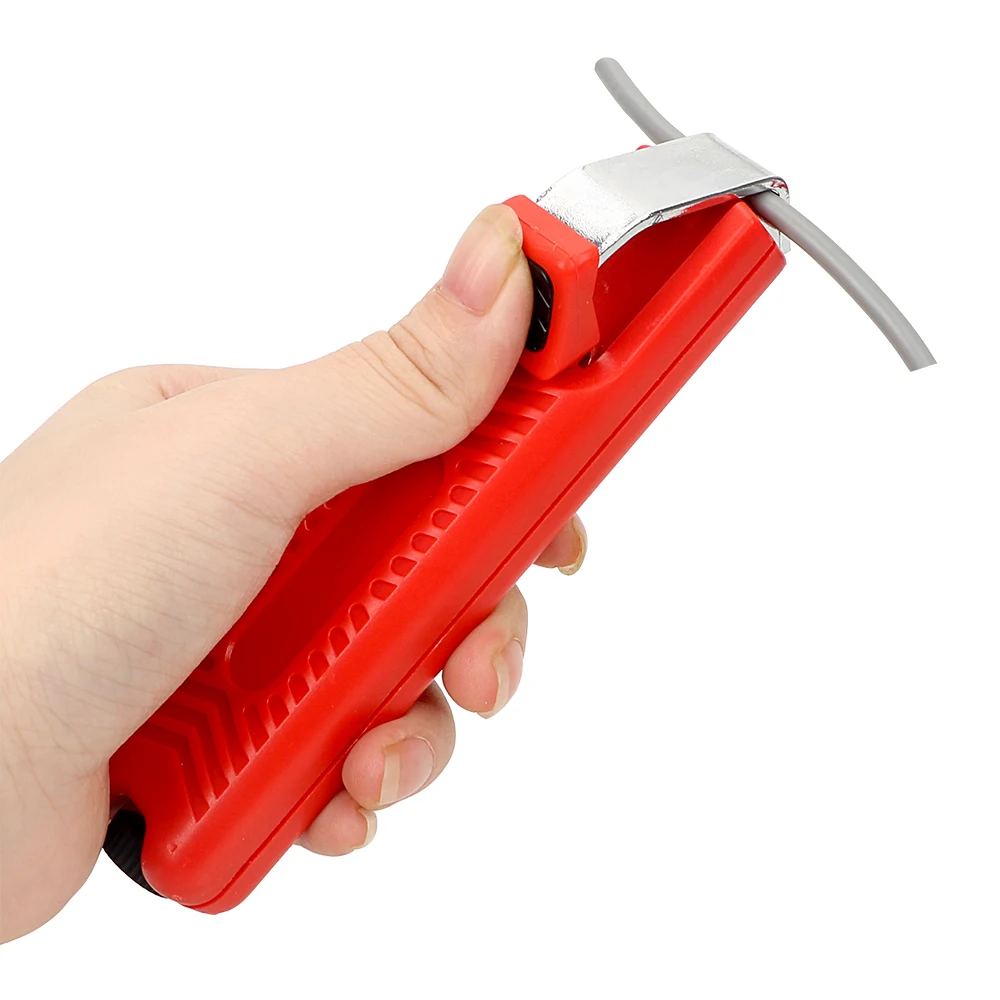 Electrician wire stripper knife rubber handle hand stripping tool for 8-28mm PVC,silicone rubber PTFE cable