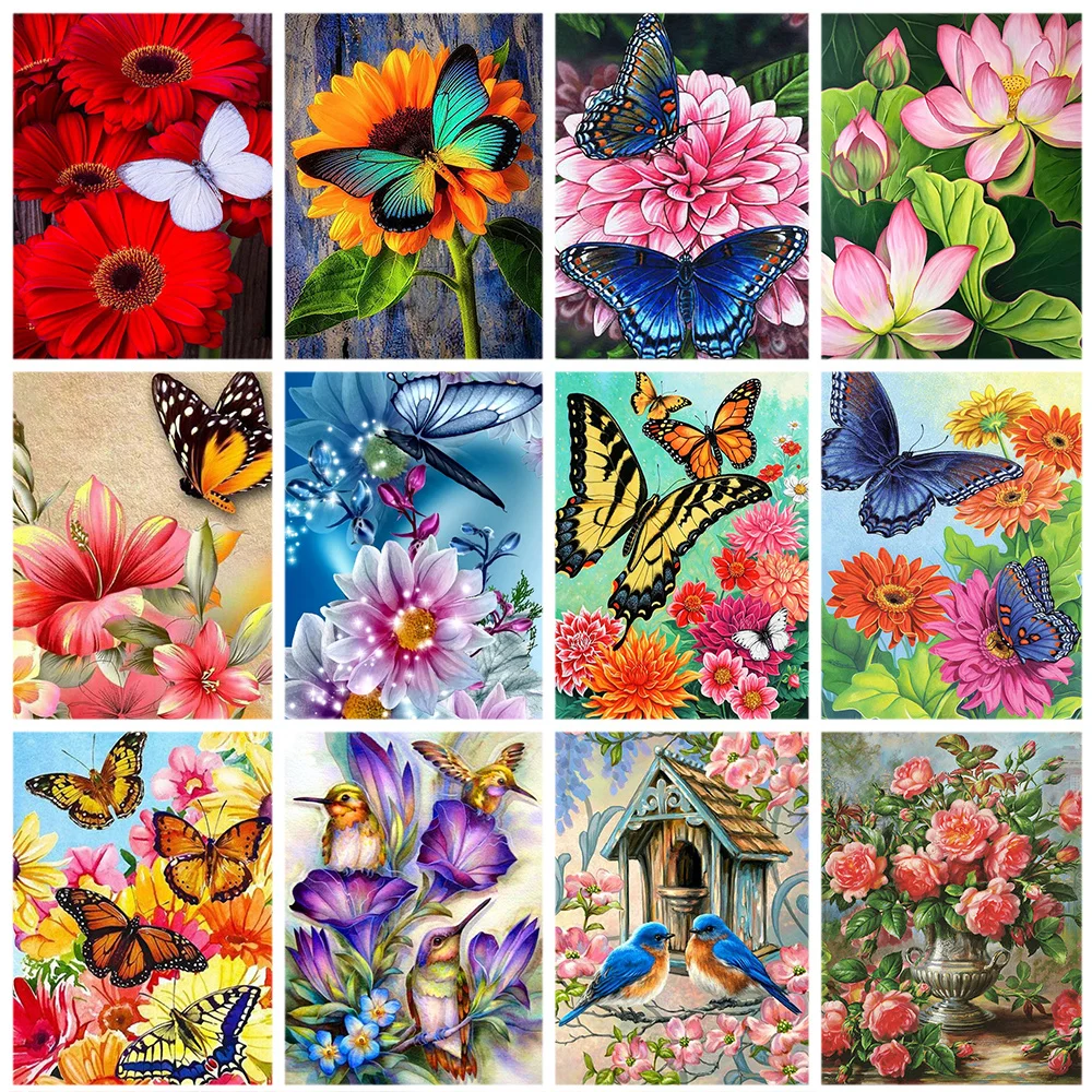 

Miaodu 5D DIY Diamond Painting Cartoon Flower Butterfly Mosaic Embroidery Cross Stitch Kits Creative Hobbies Home Decor