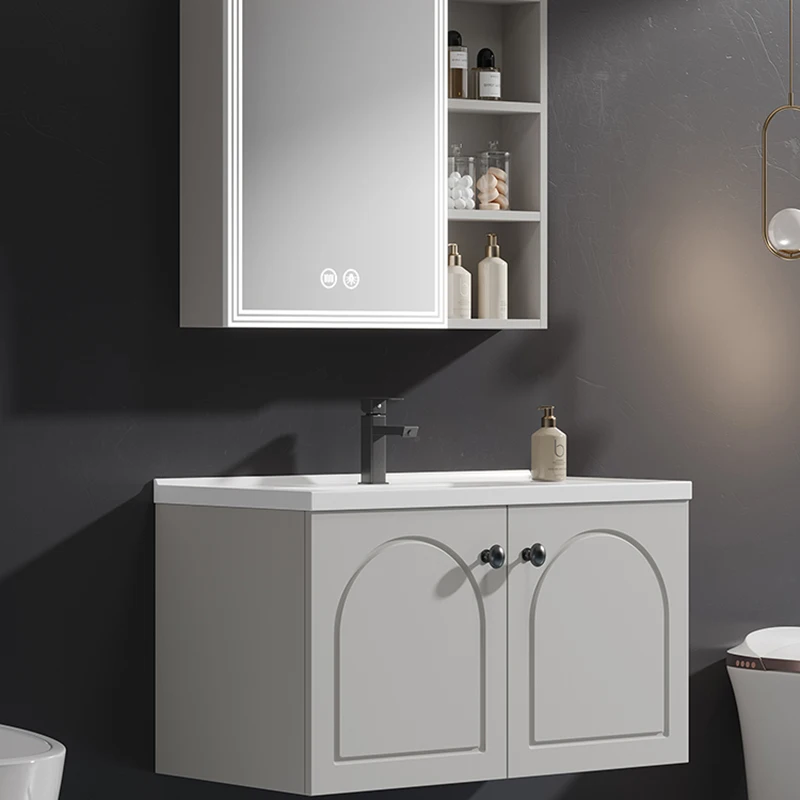 Fillet Corner Sanitation Bathroom Cabinets Vanity Mirror Home Furniture Simple Luxury Bathroom Cabinets Locker Miroir De Salle