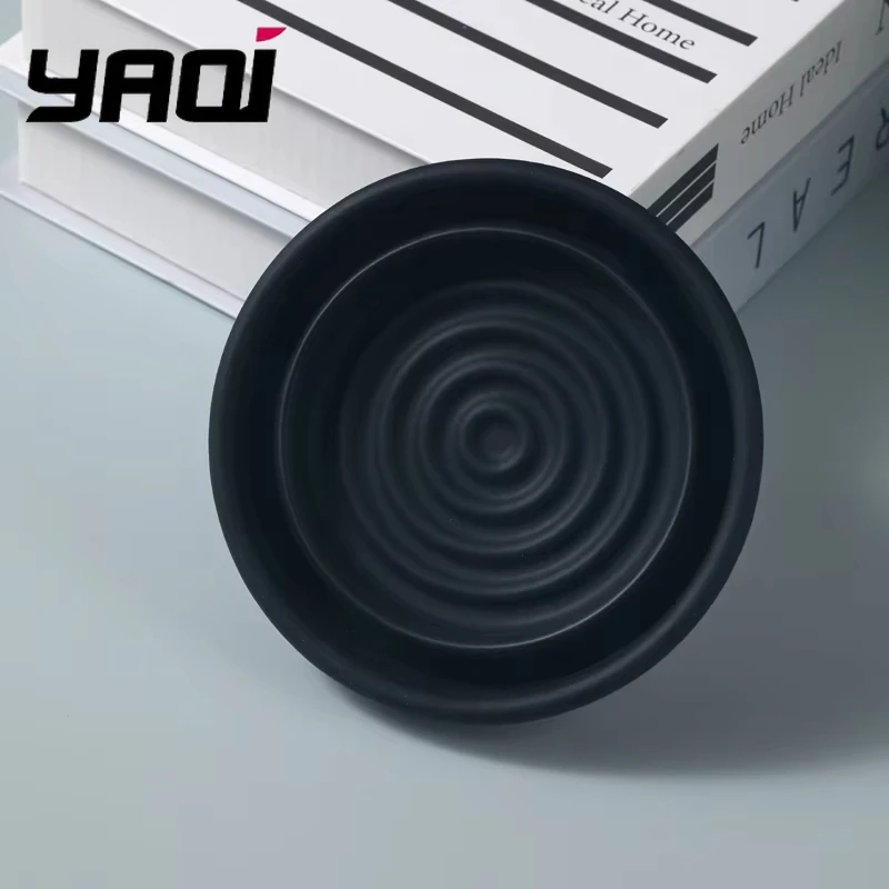 

Yaqi Black Color Collapsible Silicone Shaving Bowl For Travel