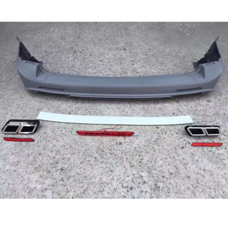 Passend für VW Multivan T5 (2003-2015) Heckklappe, Heckstoßstange mit Sportline Heckdiffusor, PP/Glasfaser Karosserie-Kit