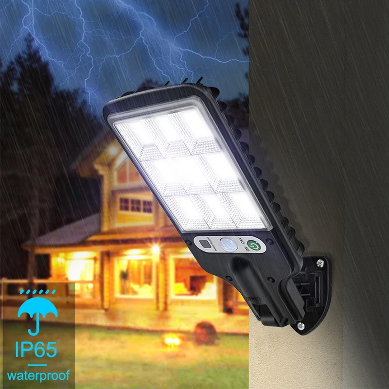 Lámpara Solar para exteriores, farolas Con 3 modos de luz, Sensor de movimiento impermeable, iluminación de seguridad para jardín, Patio, camino