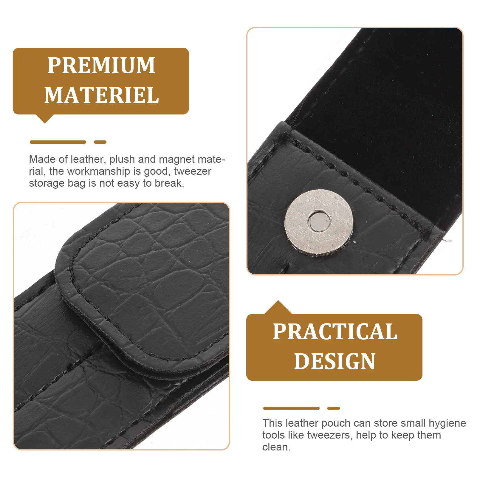 Custodia per pinzette in PU Custodia compatta Custodia magnetica per pinzette per ciglia per innesto di ciglia di bellezza Piccoli strumenti Pinzette Custodia in PU