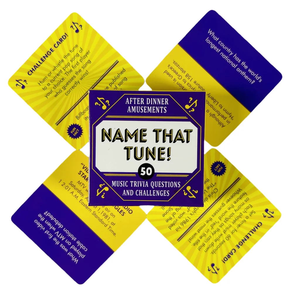 The Mini Size Name That Tune Card Game For Friends Couples Drinking Cards Music Trivia Questions And Challenges Board Deck