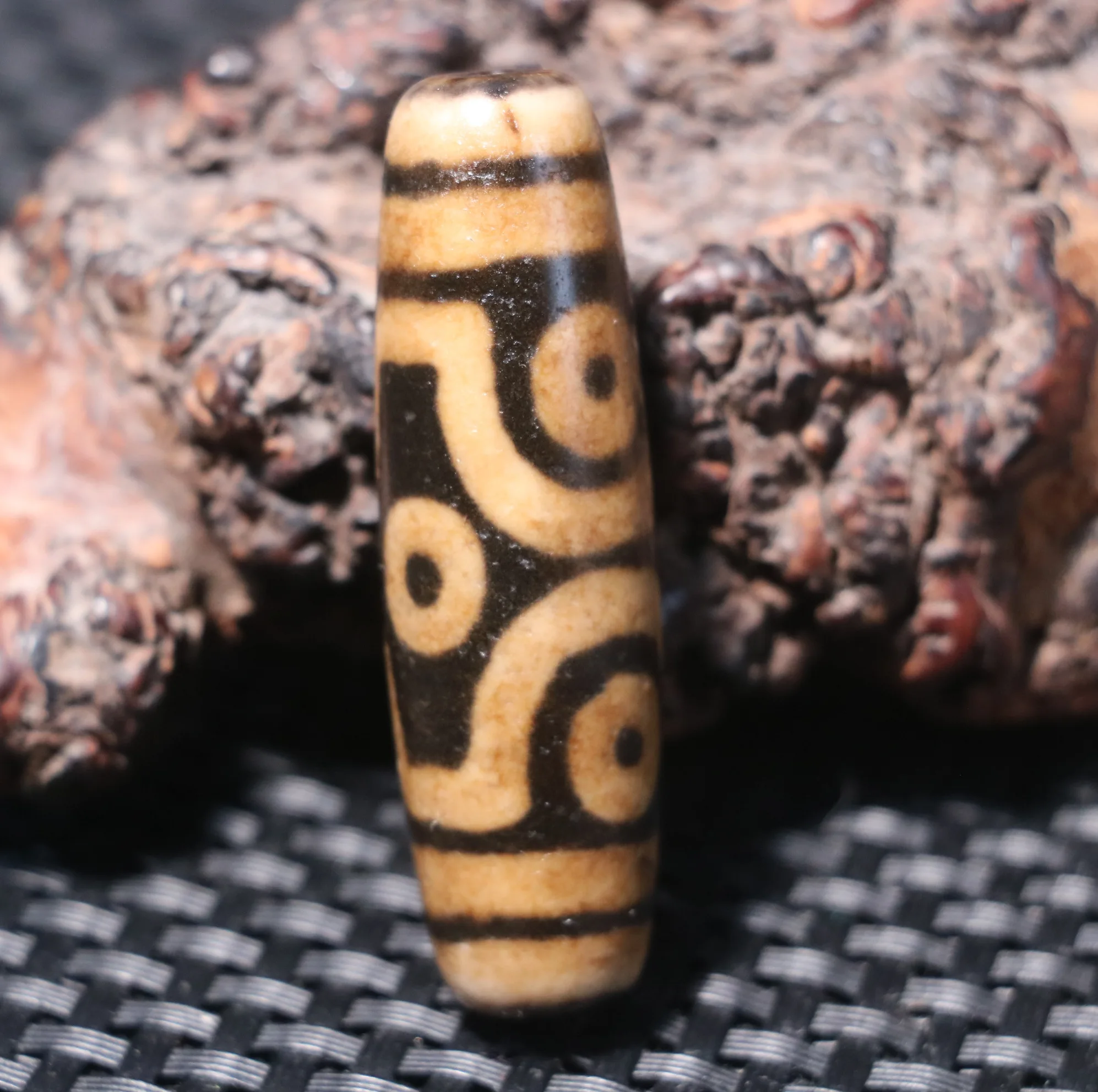 Magic Tibetan Old Agate Full Dragon Vein Kingkong 6 Eyed dZi Bead Pendant  Amulet  Timestown  AA