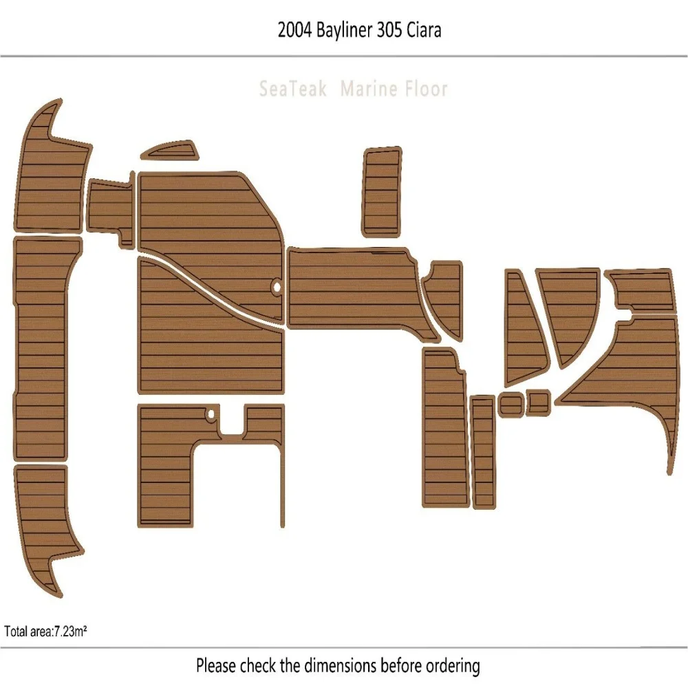 

2004 Bayliner 305 Ciara Cockpit swimming platform 6mm EVA TEAK Non-slip mat SeaDek MarineMat Gatorstep Style Self Adhesive