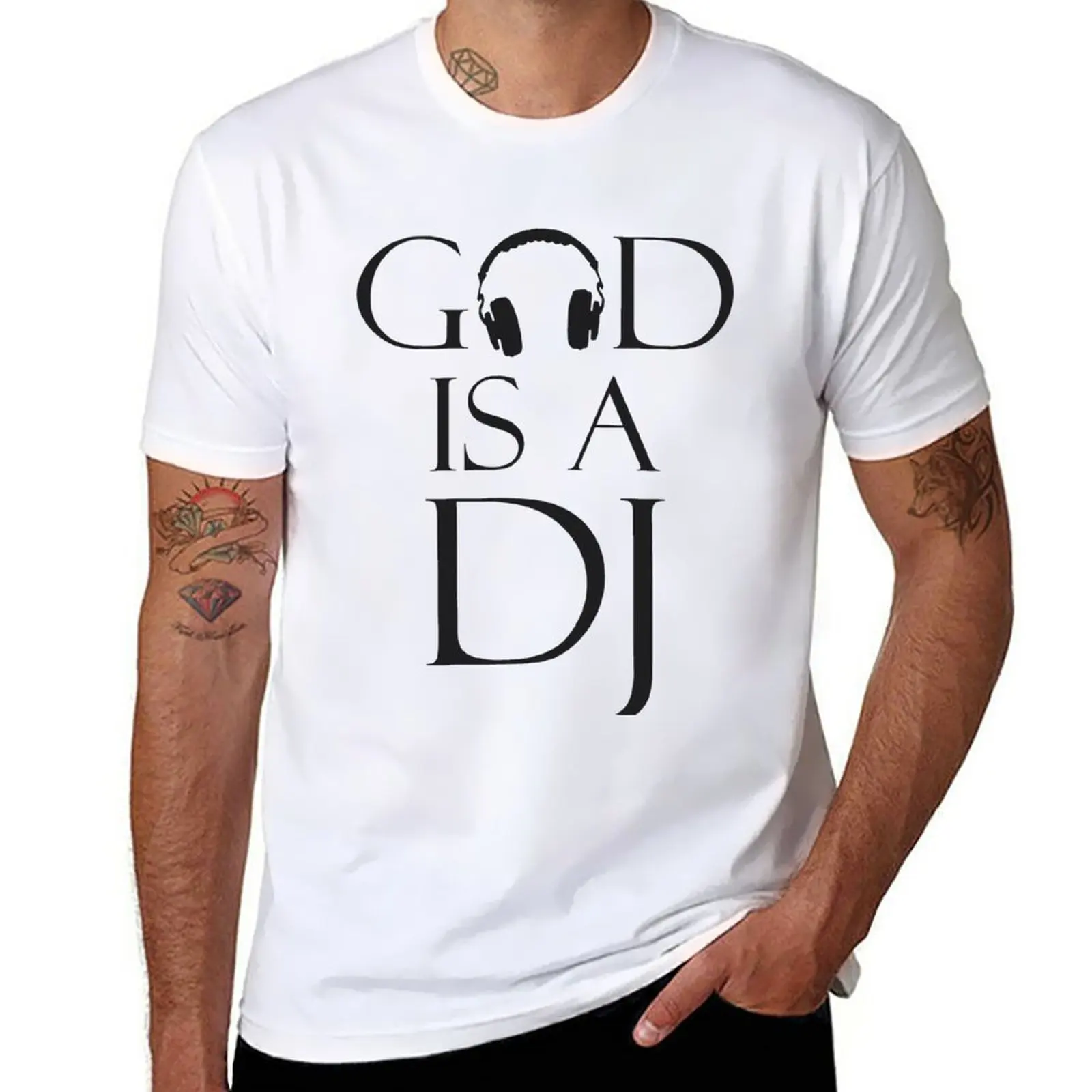 

Футболка мужская быстросохнущая с надписью «God is a DJ»