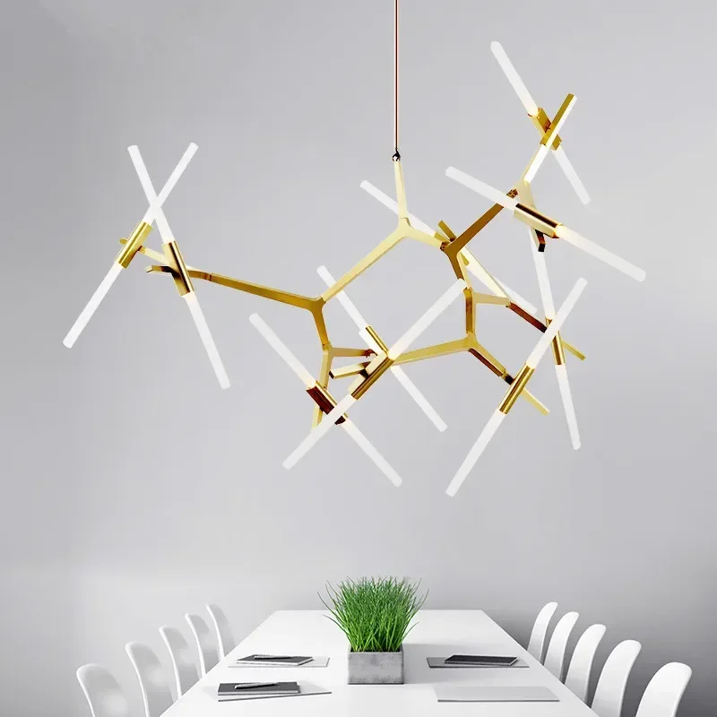 Nordic Creative Artificial Satellite LED Chandeliers Restaurant Living Room Kitchen Pendant Lamp Indoor Lighting Home Decoration