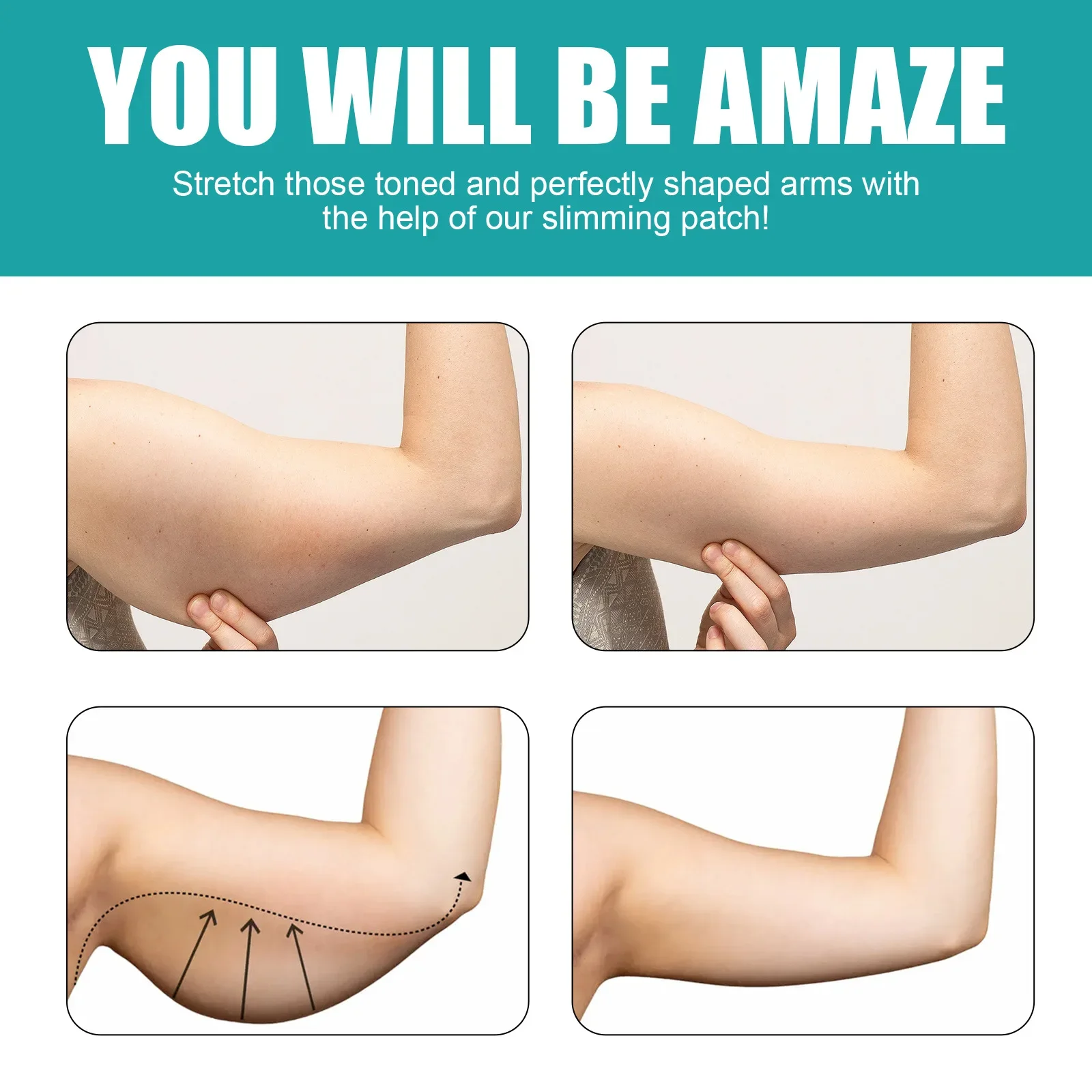 12Pcs Thin Arm Patch Weight Loss Stickers Fat-removing Fat Burning Slimming Body Massage Shaping Care Herbal Plaster