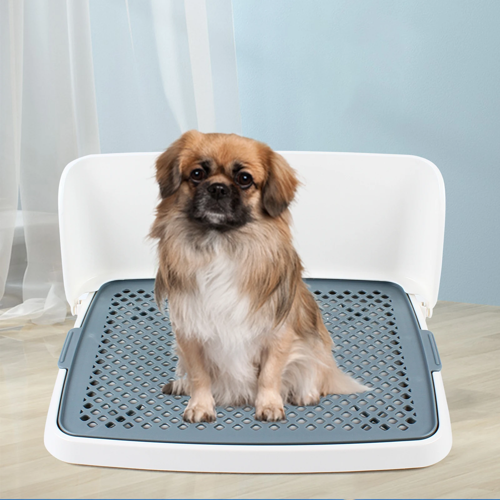 

Portble Pet Puppy Dog Potty Toilet Loo Wee Pee Litter Holder Tray Mat Training Pad Indoor Restroom Toilet Medium 48*36*21cm PP