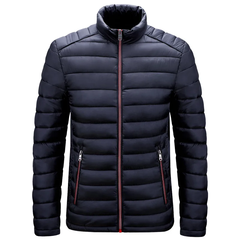 

Nice New Men'S Thick Parka Coat Jacket Winter Casual Jacket Men'S Outerwear Solid Stand-Up Collar Men's Windproof Cotton Thick