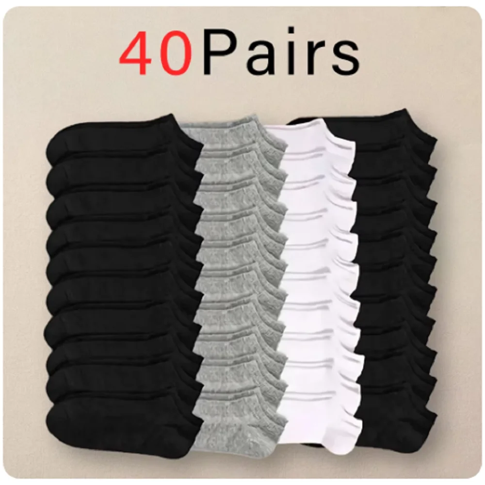 5/10 Pairs Men's Boat Socks Business Sport Sweat Absorption Mature Summer Autumn Solid Color Non Pilling Versatile Ankle Socks