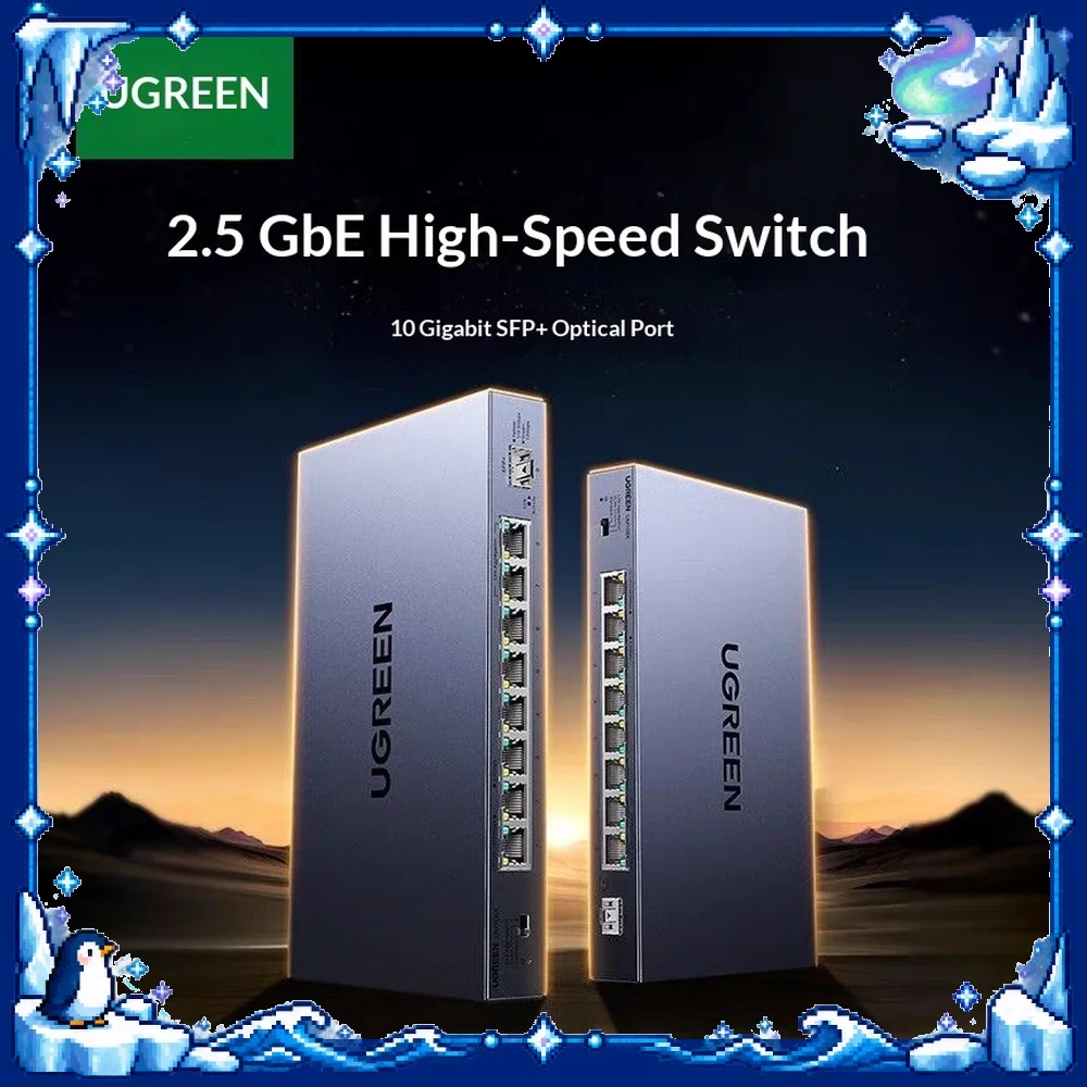 UGREEN CM754-35049 2.5G Ethernet Switch 8 Port 10G Fiber VLAN Web Managed for NAS Router PC