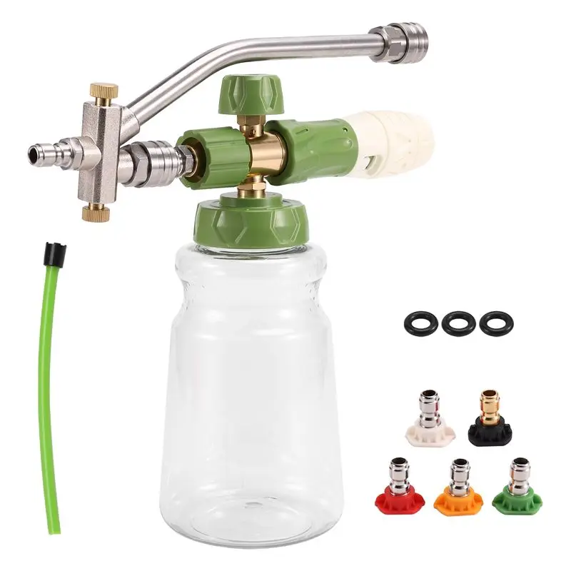 ABFU-Pressure Washer Foam Dual Connector Accessories, Power Washer Nozzles, 1/4 Inch Soap Quick Connect Dual Heads Attachment