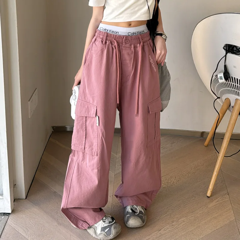 

Cool Fashionable Girls Pants Two Colors Stylish Korean Version Trendy Workwear Trousers for Middle And Big Kids