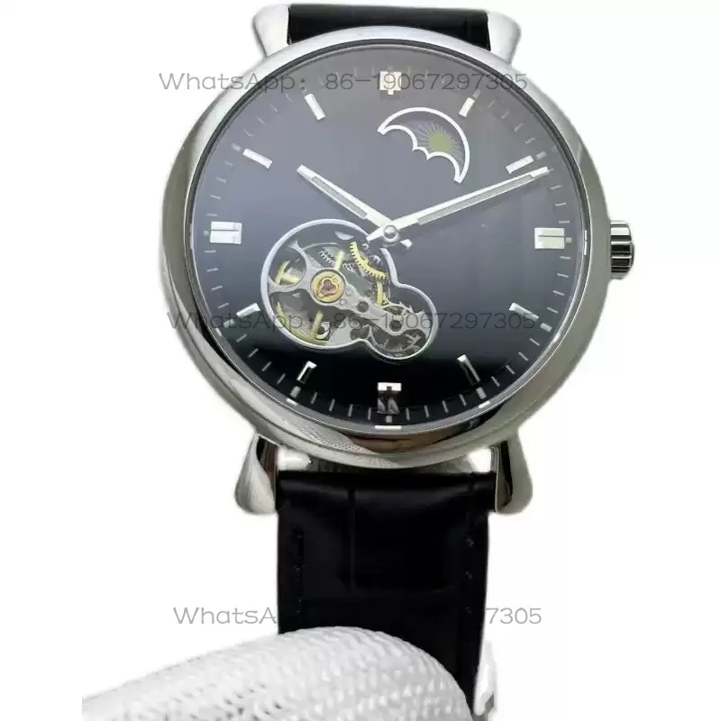 Black disc automatic machinery, perspective window, dazzling sun, moon and stars watch