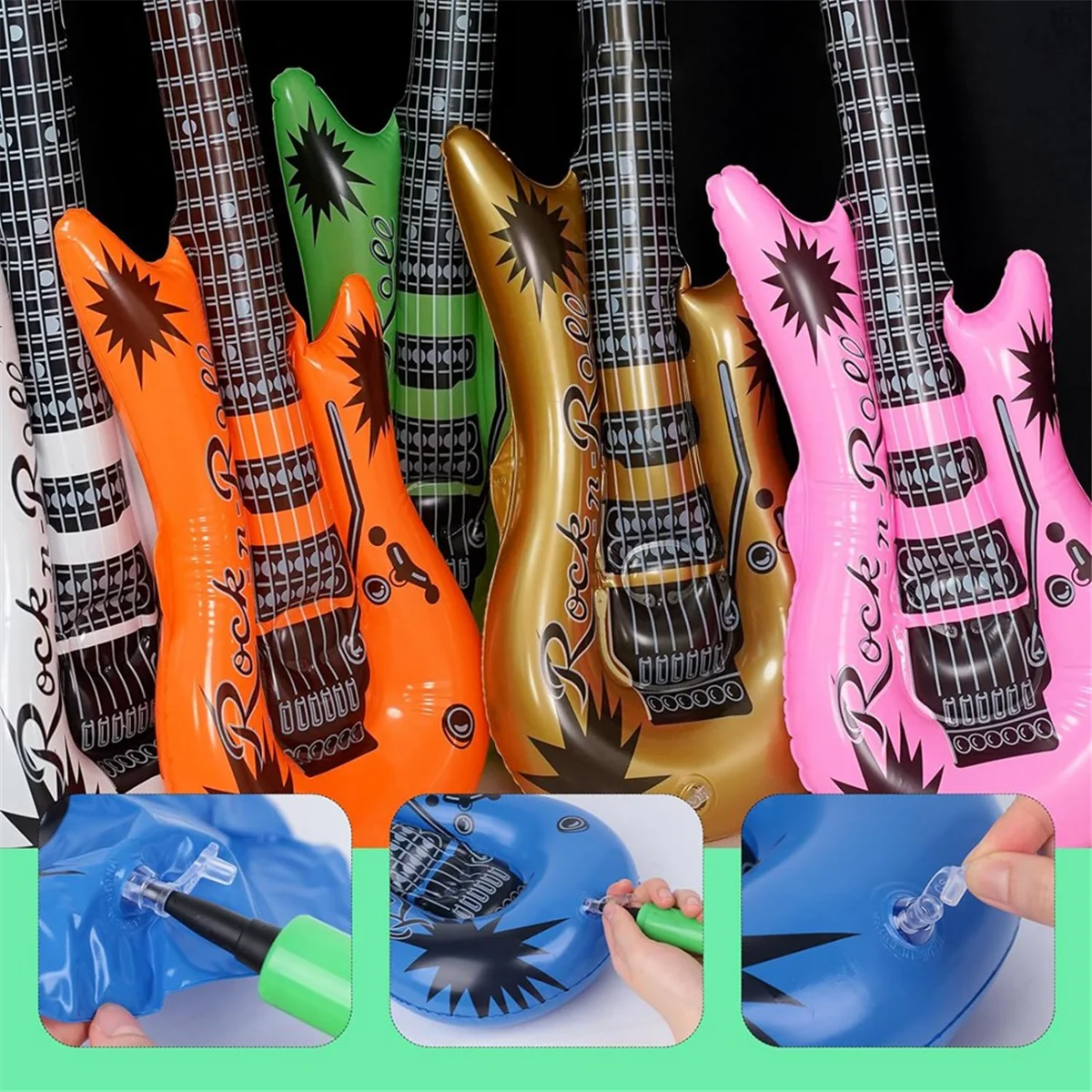 Inflatable Guitar, Blow Guitar, Suitable for Children'S Gifts Holiday Parties