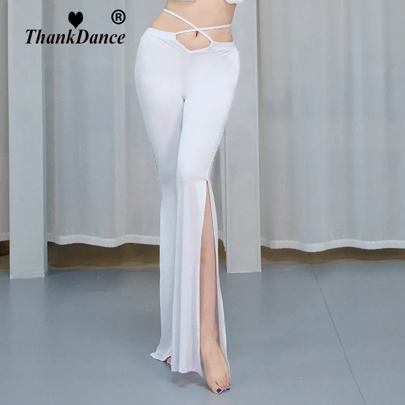 Gonna modale di danza del ventre per adulti Spacchi laterali Costume Donne sexy Danza del ventre orientale Abiti da pratica femminile Pantaloni di danza del ventre