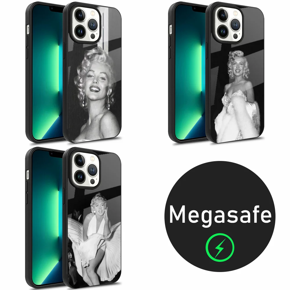 Sexy M-Marilyn Girl M-MonroeS Phone Case For iPhone 16,15,14,13,12,11,Plus,Pro,Max Mini Magsafe Magnetic Wireless Charging