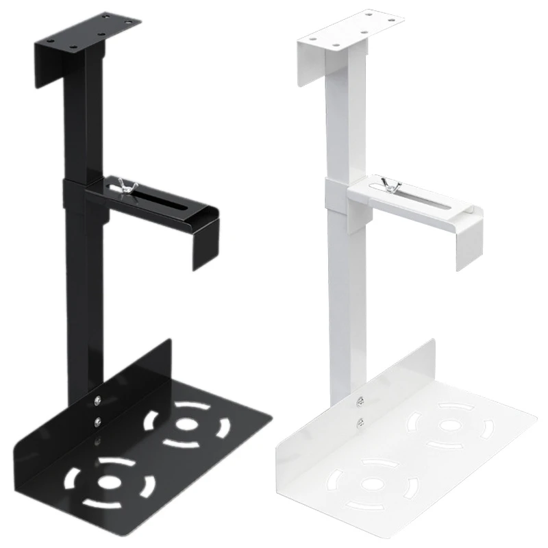 

NEW-Universal PC Case Holder Adjustable Host Box Stand Versatile Under Desk Or Wall Side Mount, Cpu Stand Lift